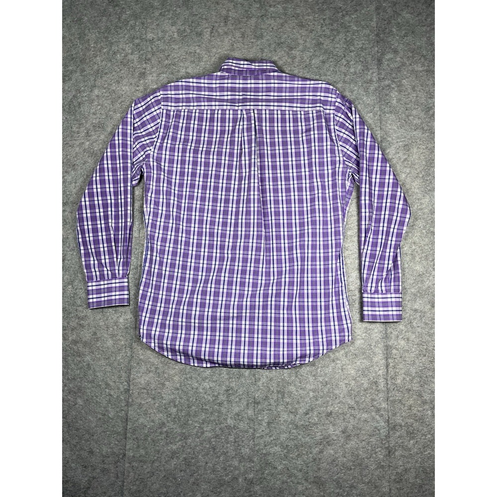 Peter Millar Mens Large Long Sleeve Purple/Black Plaid Button Up Shirt - Picture 6 of 6